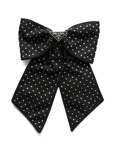 Prada Studded Hair Clip In Black