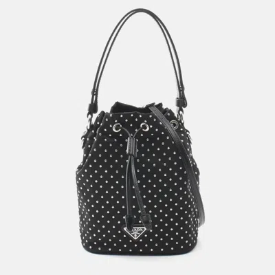 Pre-owned Prada Studded Handbag Nylon Black