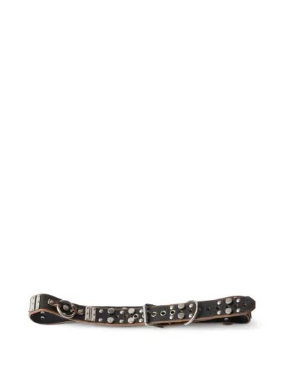 Prada Studded Leather Belt In Black