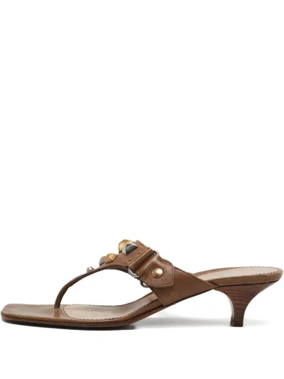 Pre-owned Prada Studded Leather Sandals