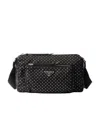 Prada Studded Re-nylon Crossbody Bag In Black