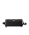 Prada Studded Re-nylon Shoulder Bag In Black