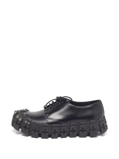 Pre-owned Prada Studded Wheel-lug Sneakers In Black