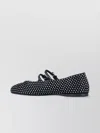 Prada Crystal Saffiano Dual Mary Jane Ballerina Flats