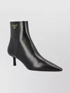 Prada Stylish Ankle Boots Kitten Heel In Black