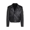 Prada Leather Biker Jacket In Black