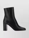 Prada Stylish Leather Ankle Boots With Block Heel In Black