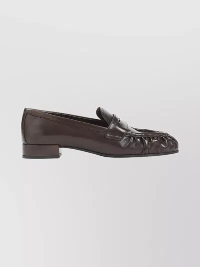 PRADA STYLISH LOAFERS FEATURING RUCHED DETAILING