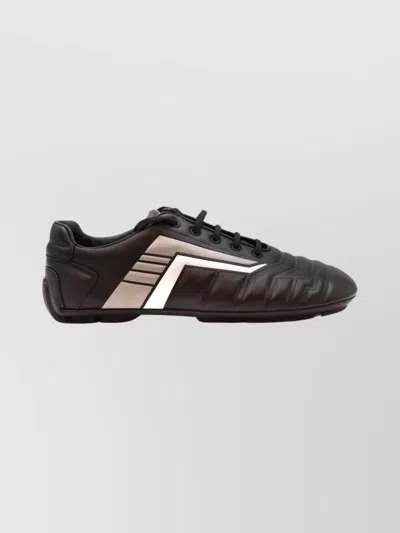 PRADA STYLISH SNEAKERS WITH METALLIC ACCENTS AND RUBBER SOLE