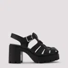 Prada Rubber Platform Sandals In Black