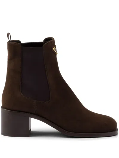 PRADA SUEDE 55MM CHELSEA BOOTIES