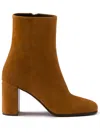 Prada Demi Block Heel Suede Bootie In Brown