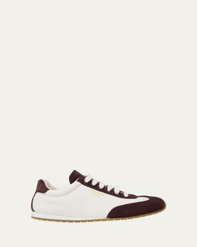 Prada Suede And Leather Low-top Sneakers In Multi