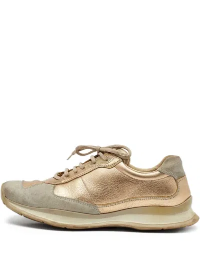 Pre-owned Prada Suede And Leather Panelled Sneakers