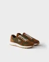 Prada Suede And Re-nylon Sneakers In Multi