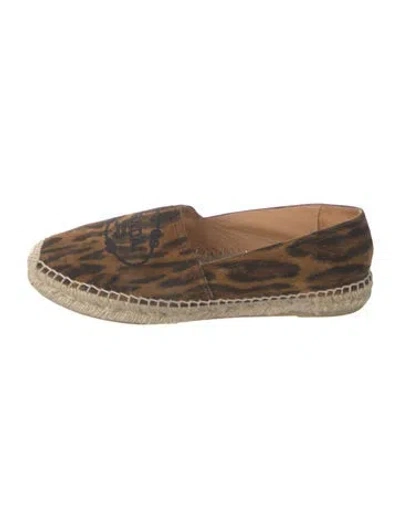 Pre-owned Prada Suede Animal Print Espadrilles In Brown