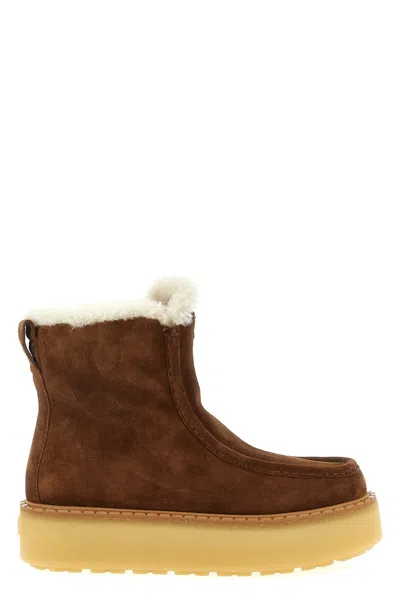 Prada Suede Ankle Boots In Brown