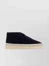 Prada Midnight Blue Suede Ankle Boots In Black