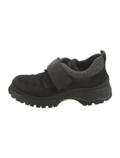 Pre-owned Prada Suede Athletic Sneakers In Black