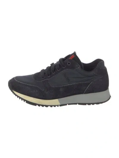 Pre-owned Prada Suede Athletic Sneakers In Blue
