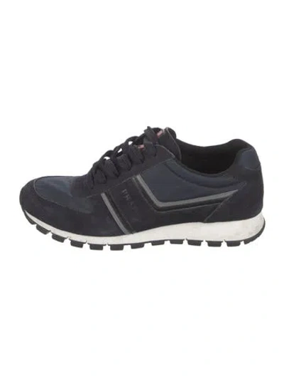Pre-owned Prada Suede Athletic Sneakers In Blue