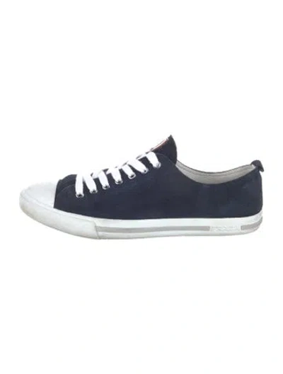 Pre-owned Prada Suede Athletic Sneakers In Blue