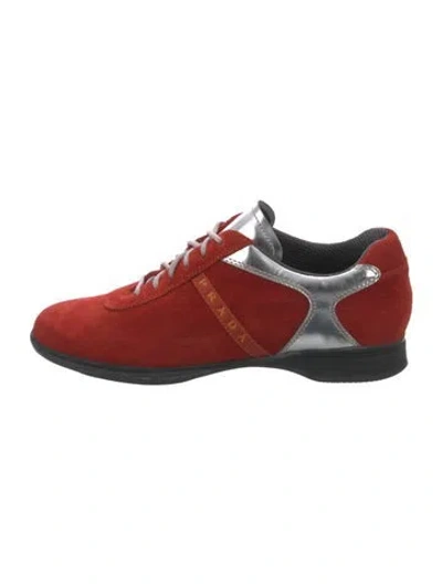 Pre-owned Prada Suede Athletic Sneakers In Red