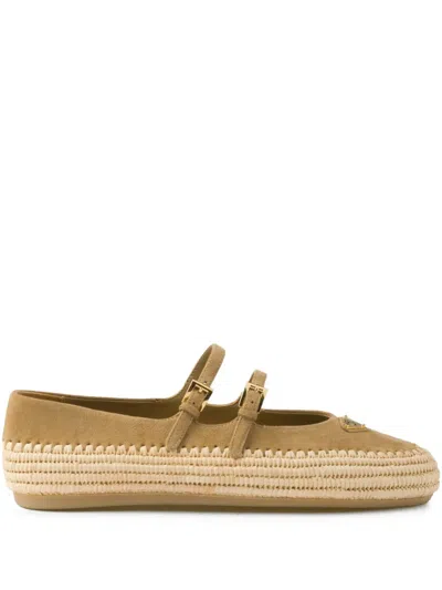 PRADA SUEDE BALLERINA SHOES