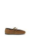 Prada Suede Ballerinas In Brown