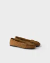 Prada Suede Loafers In Brown