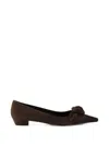 Prada Suede Ballerinas In Brown