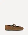 Prada Suede Ballerinas In Brown