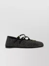 Prada Crystal Saffiano Dual Mary Jane Ballerina Flats