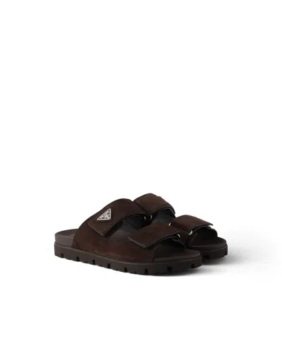 PRADA SUEDE BAND SANDALS