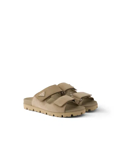 Prada Suede Band Sandals In Multi