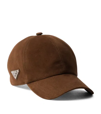 PRADA PRADA SUEDE BASEBALL CAP