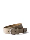 Prada Mens Neutral Brushed Suede Belt