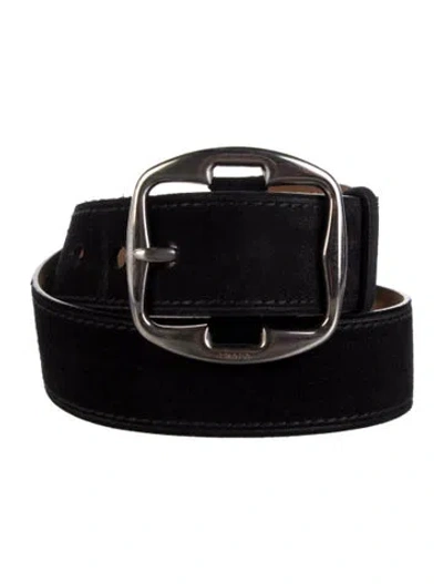 Pre-owned Prada Suede Belt In Black
