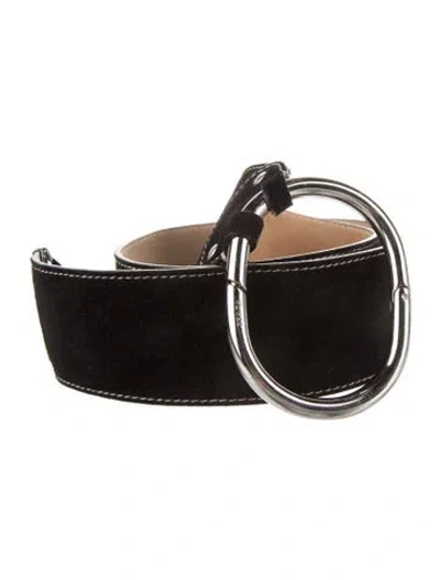 Pre-owned Prada Suede Belt In Black