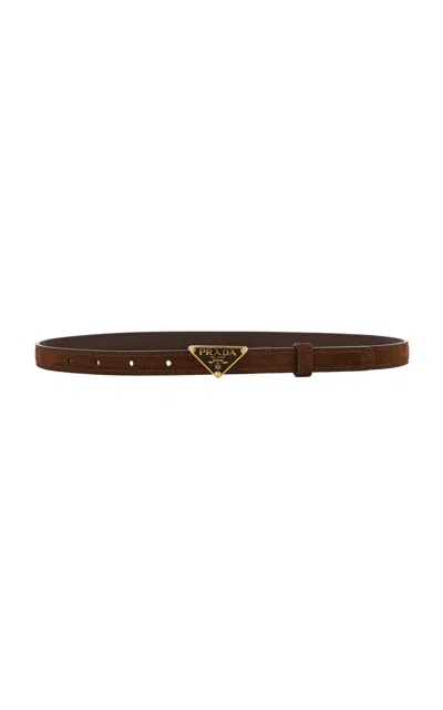 Prada Suede Belt In Brown