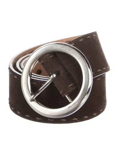 Pre-owned Prada Suede Belt In Brown