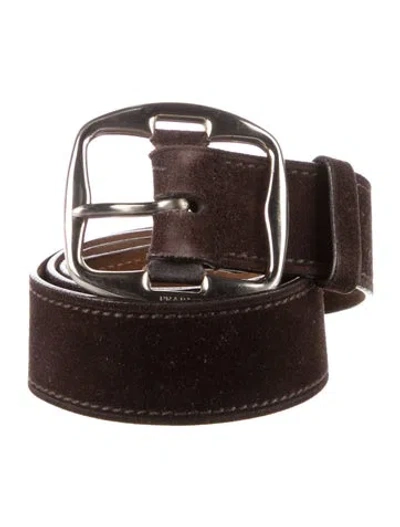 Pre-owned Prada Suede Belt In Brown