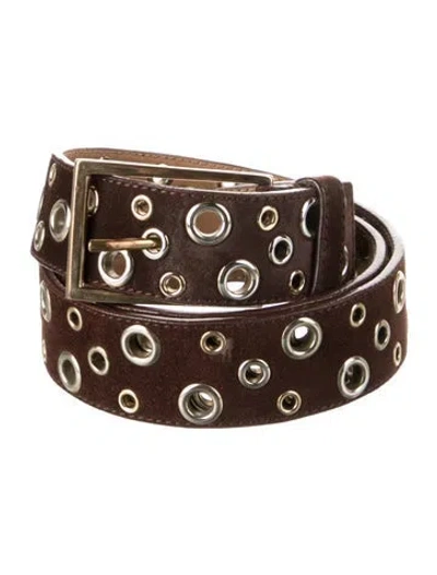 Pre-owned Prada Suede Belt In Brown