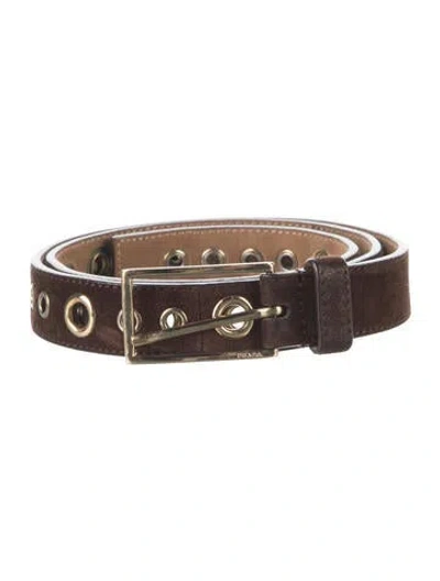 Pre-owned Prada Suede Belt In Brown