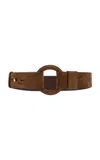 Prada Buckle-fastening Suede Belt In Brown