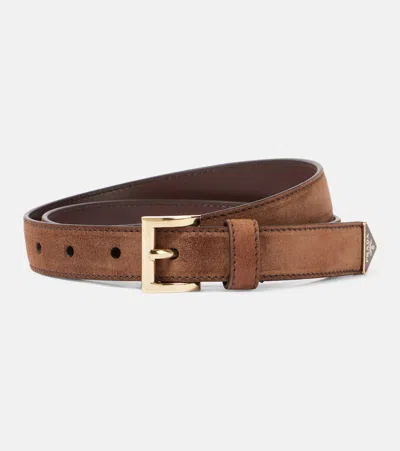 Prada Suede Belt In Brown