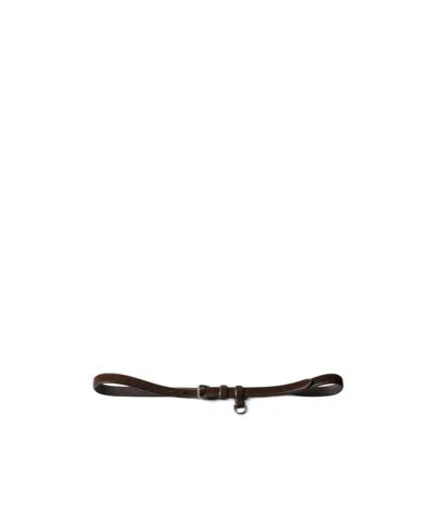 Prada Suede Belt In Dark Brown