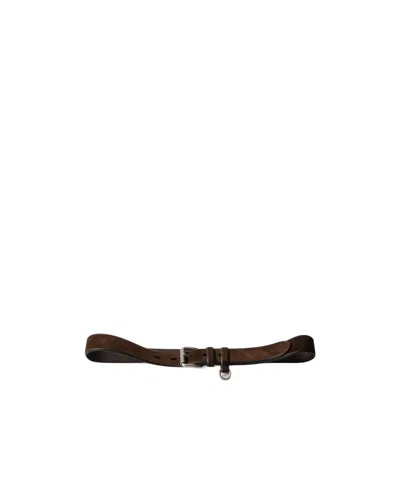 Prada Suede Belt In Dark Brown