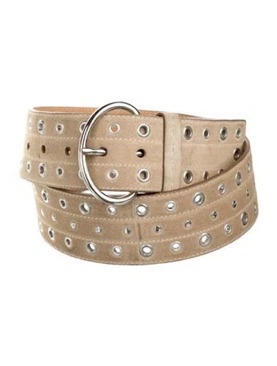 Pre-owned Prada Suede Belt In Neutral