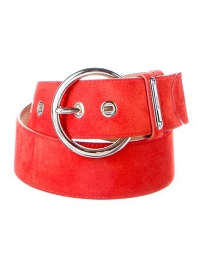 Pre-owned Prada Suede Belt In Orange